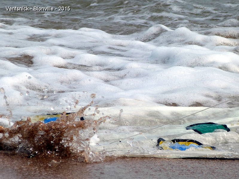 P1130321.jpg - Un cerf-volant de Yannick prend un petit bain de mer, ...