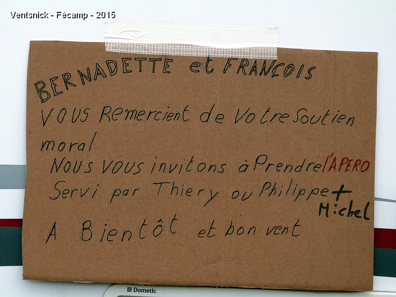P1140574.JPG - Vendredi soir, Bernadette et François, victimes d'un cambriolage, nous invitent à prendre l'apéro ...