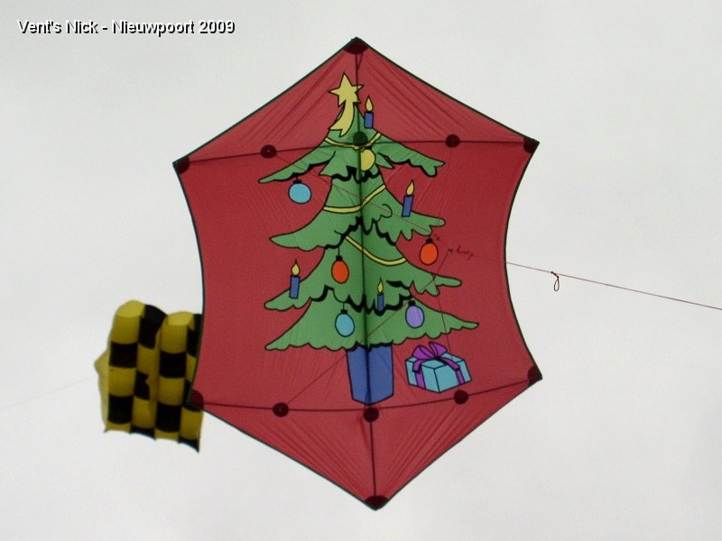 P1010072.JPG - Gros plan sur notre Rokkaku "sapin de noël" qui n'a pas quitté les airs de la journée.