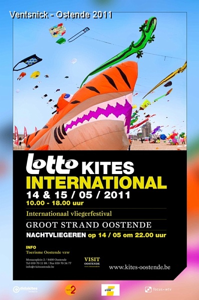 Ostende-2011.jpg - Le Lotto Kites International d'Ostende a eu lieu  les 14 et 15 mai 2011.